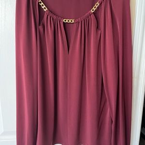 Michael Kors Dark red razor cut blouse